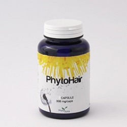 Confezione da 60 capsule di Phytohair, integratore per prevenire la caduta dei capelli.