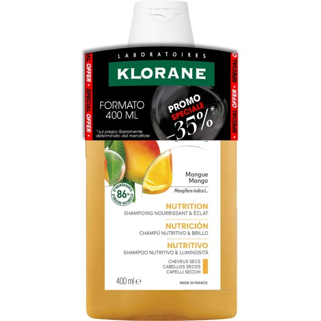 Flacone da 400 ml di Klorane Shampoo Mango Nutriente Flacone da 400 ml di Klorane Shampoo Mango Nutriente