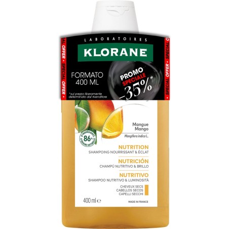 Flacone da 400 ml di Klorane Shampoo Mango Nutriente Flacone da 400 ml di Klorane Shampoo Mango Nutriente