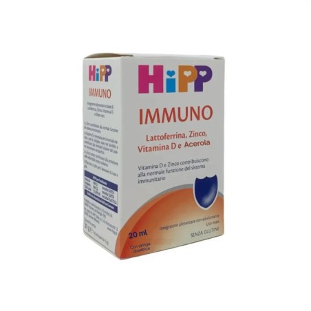 Flacone da 20 ml di Hipp Immuno Integratore Per Le Difese Immunitarie Dei Bambini. Flacone da 20 ml di Hipp Immuno Integratore Per Le Difese Immunitarie Dei Bambini.