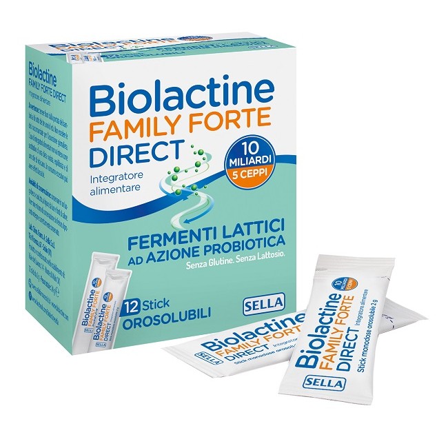 Biolactine Family Forte Direct 10 Miliardi 12 Stick Orosolubili Biolactine Family Forte Direct 10 Miliardi 12 Stick Orosolubili