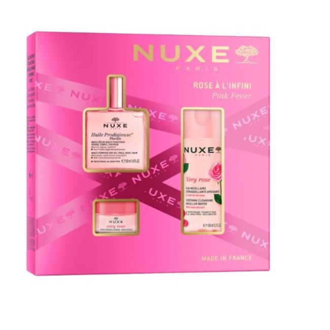 Cofanetto Nuxe contenente 1 Huile Prodigieuse Floral+ 1 Acqua Micellare+ 1 Balsamo Labbra