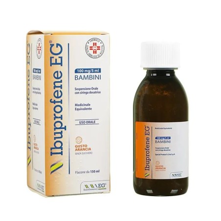 EG Ibuprofene 100 Mg/5Ml Farmaco Per Bambini Contro la Febbre 150 Ml EG Ibuprofene 100 Mg/5Ml Farmaco Per Bambini Contro la Febbre 150 Ml