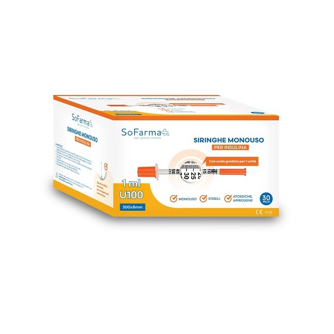 Siringa Per Insulina 1 Ml 30 Pezzi Sofarmapiu'
