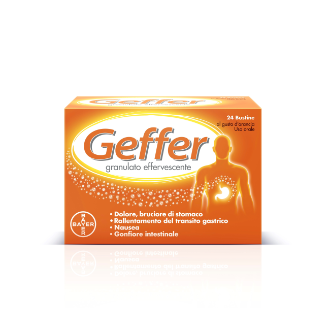Bayer Geffer Granulato Per Nausea E Digestione Gusto Arancia Lenta 24 Bustine 5g Bayer Geffer Granulato Per Nausea E Digestione Gusto Arancia Lenta 24 Bustine 5g