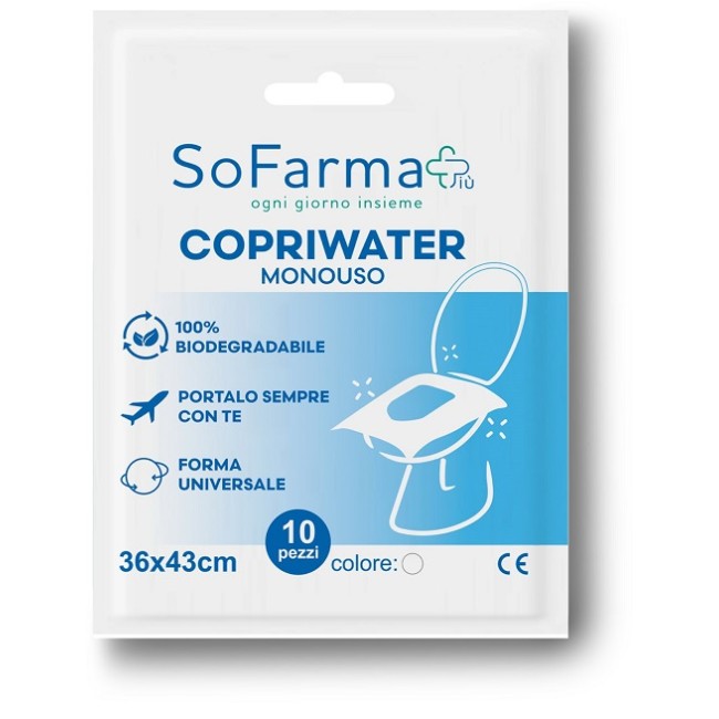 Copriwater Monouso 10 Pezzi Sofarmapiu' Copriwater Monouso 10 Pezzi Sofarmapiu'