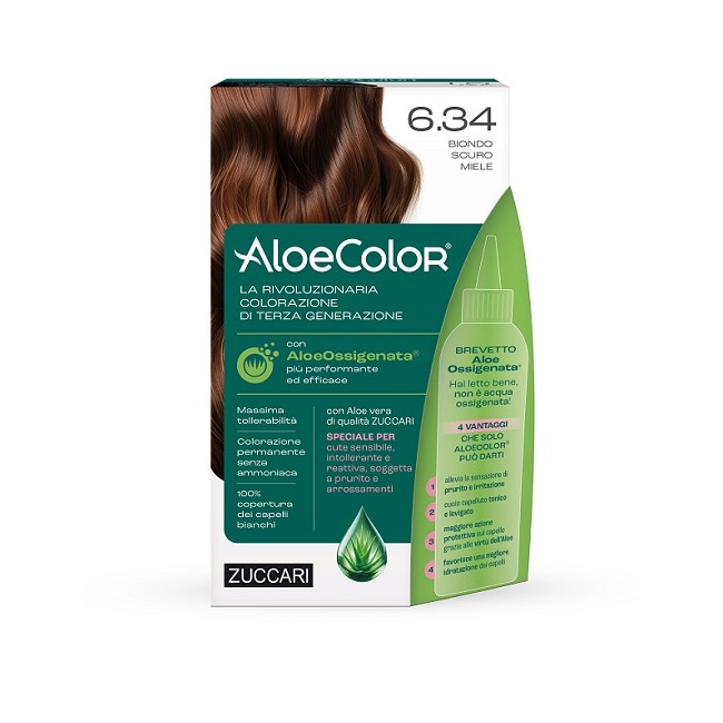 Aloecolor 6,34 Biondo Scuro Miele Tinta Permanente Capelli Colore Ad Alta Pigmentazione 50 Ml + Rivelatore Aloeossigenata 75 Ml Aloecolor 6,34 Biondo Scuro Miele Tinta Permanente Capelli Colore Ad Alta Pigmentazione 50 Ml + Rivelatore Aloeossigenata 75 Ml