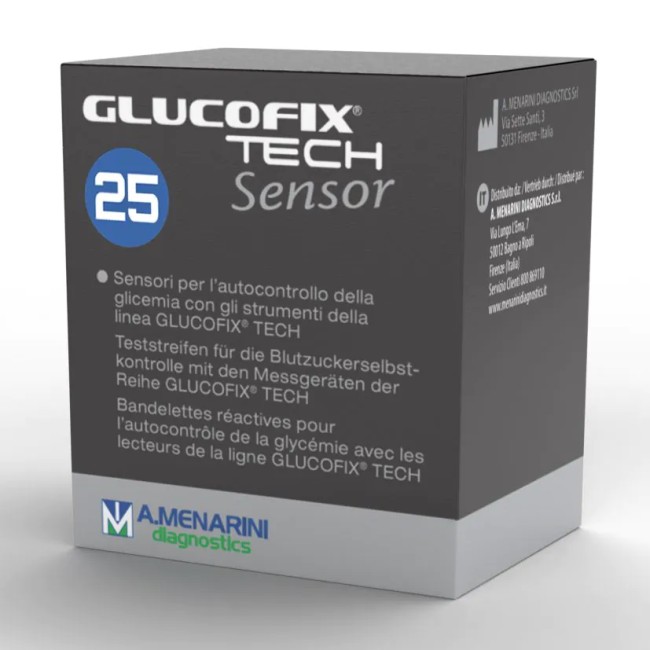 Strisce Misurazione Glicemia Glucofix Tech Sensor 25 Pezzi Strisce Misurazione Glicemia Glucofix Tech Sensor 25 Pezzi