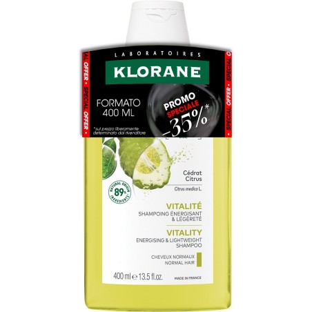 Flacone da 400 ml di Klorane Shampoo Cedro Energizzante Flacone da 400 ml di Klorane Shampoo Cedro Energizzante