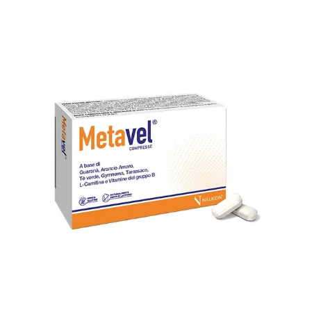 Confezione da 30 compresse di Metavel, integratore per bruciare i grassi in eccesso. Confezione da 30 compresse di Metavel, integratore per bruciare i grassi in eccesso.