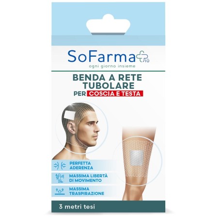 Benda A Rete Tubolare Sofarmapiu' Per Coscia E Testa 3 Metri Tesi Benda A Rete Tubolare Sofarmapiu' Per Coscia E Testa 3 Metri Tesi