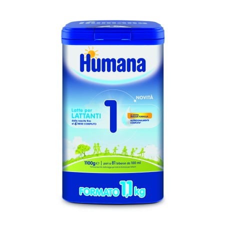 Confezione da 1,1 Kg di Humana 1 5HMO , latte in polvere per bambini dalla nascita fino ai 6 mesi. Confezione da 1,1 Kg di Humana 1 5HMO , latte in polvere per bambini dalla nascita fino ai 6 mesi.