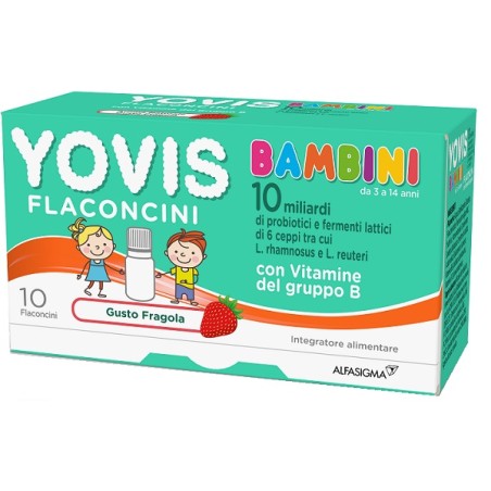 Confezione da 10 flaconi di Yovis Bambini Integratore Di Fermenti Lattici Per Il Benessere Intestinale. Confezione da 10 flaconi di Yovis Bambini Integratore Di Fermenti Lattici Per Il Benessere Intestinale.