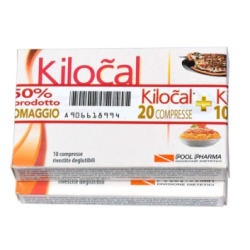 Confezione da 20 compresse + 10 compresse di Pool Pharma Kilocal, integratore per il metabolismo.
