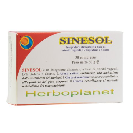 Confezione da 30 compresse di Sinesol, integratore per controllare il peso corporeo.