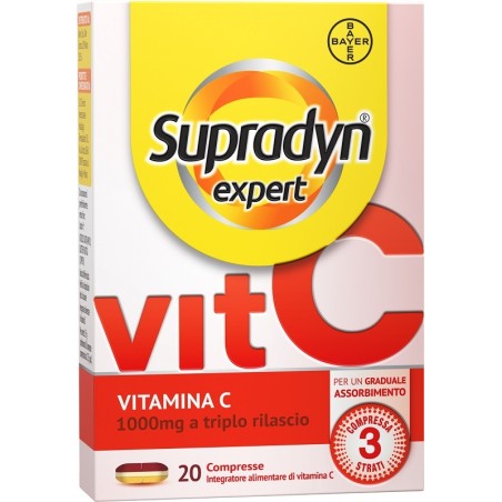 Confezione da 20 compresse di Supradyn Expert Vitamina C Integratore Antiossidante Per Le Difese Immunitarie.