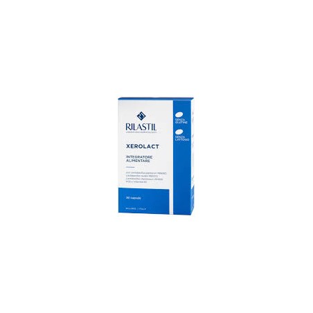 Flacone con 30 capsule di RIlastil Xerolact Integratore Alimentare Flacone con 30 capsule di RIlastil Xerolact Integratore Alimentare
