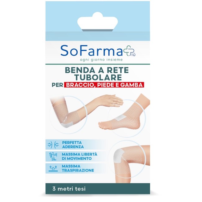 Benda A Rete Tubolare Sofarmapiu' Per Braccio Piede E Gamba 3 Metri Tesi Benda A Rete Tubolare Sofarmapiu' Per Braccio Piede E Gamba 3 Metri Tesi