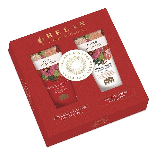 Collana D'ambra Cofanetto Rosso D'ambra 1 Bagnodoccia 75 Ml + 1 Bianco D'ambra Crema Corpo 75 Ml