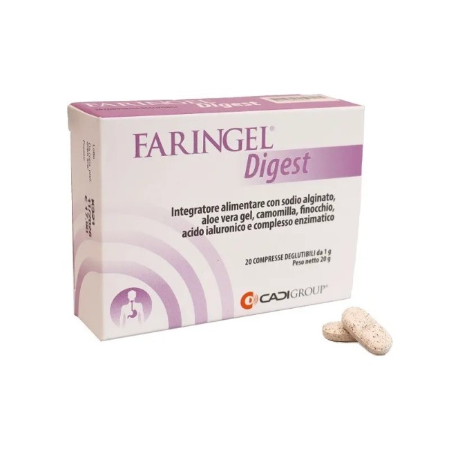 Confezione da 20 compresse di Faringel Digest Integratore Per Mal Di Stomaco e Problemi Digestivi. Confezione da 20 compresse di Faringel Digest Integratore Per Mal Di Stomaco e Problemi Digestivi.