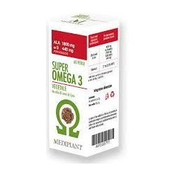 Flacone da 60 perle di Mediplant Super Omega 3 Vegetale, integratore per il controllo del colesterolo.