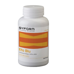 Flacone da 120 perle di Syform Efa Blu, integratore di EPA e DHA per la salute del cuore.