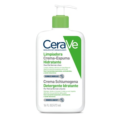 Flacone da 473 ml di Cerave Crema Schiumogena Detergente Idratante Flacone da 473 ml di Cerave Crema Schiumogena Detergente Idratante