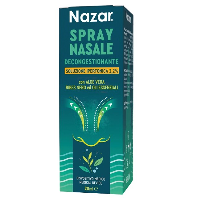 Nazar Spray Nasale Decongestionante Soluzione Ipertonica 2,2% 20 Ml Nazar Spray Nasale Decongestionante Soluzione Ipertonica 2,2% 20 Ml