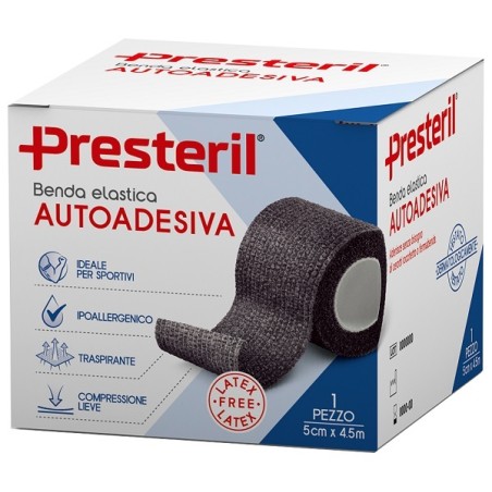 Benda Elastica Autoadesiva Latex Free Presteril Cm 5x4,5 M Tesi Nero Benda Elastica Autoadesiva Latex Free Presteril Cm 5x4,5 M Tesi Nero