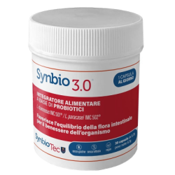 Confezione da 30 capsule di Synbio 3.0, integratore a base di probiotici.