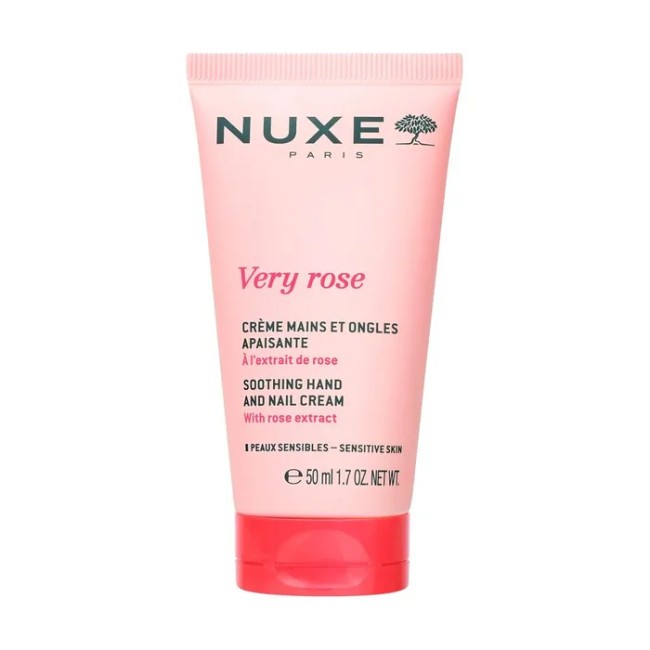 Tubetto da 50 ml di Nuxe Very Rose Crema Nutriente Mani e Unghie