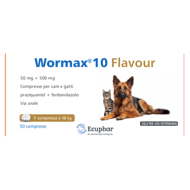 Wormax 10 Flavour 50 Mg + 500 Mg Compresse Per Cani E Gatti Wormax 10 Flavour 50 Mg + 500 Mg Compresse Per Cani E Gatti