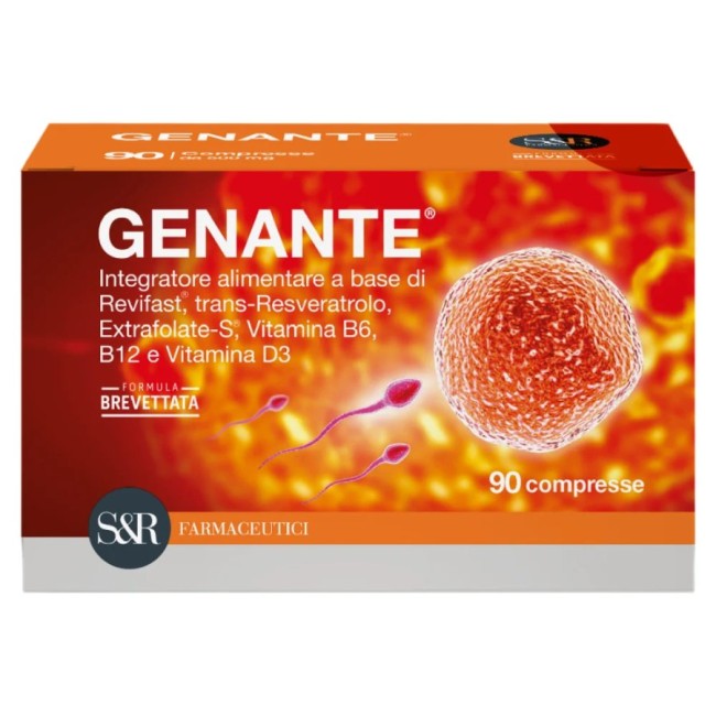 Confezione da 90 compresse di Genante, integratore per migliorare la fertilità di coppia. Confezione da 90 compresse di Genante, integratore per migliorare la fertilità di coppia.