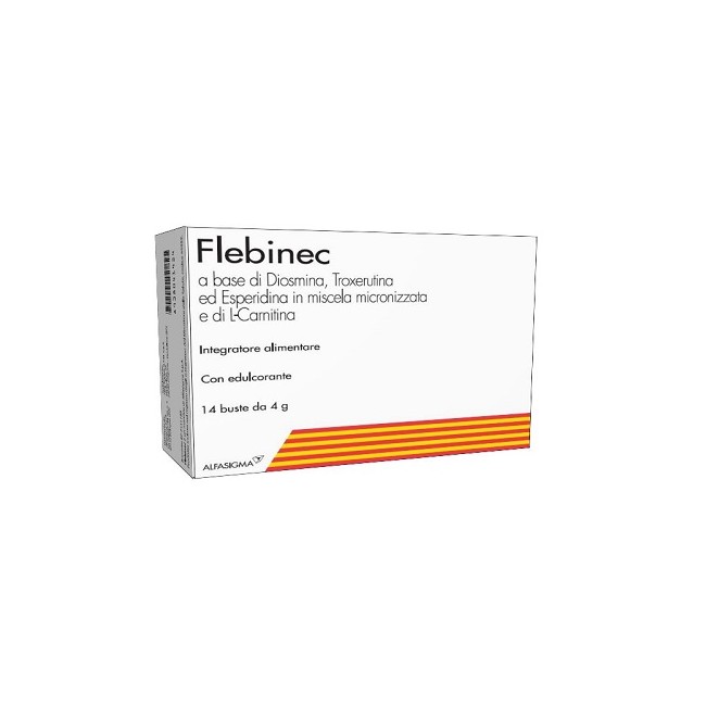 Confezione da 14 bustine di Flebinec integratore per il microcircolo ed il tono venoso. Confezione da 14 bustine di Flebinec integratore per il microcircolo ed il tono venoso.
