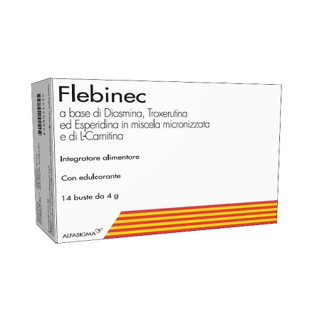 Confezione da 14 bustine di Flebinec integratore per il microcircolo ed il tono venoso.
