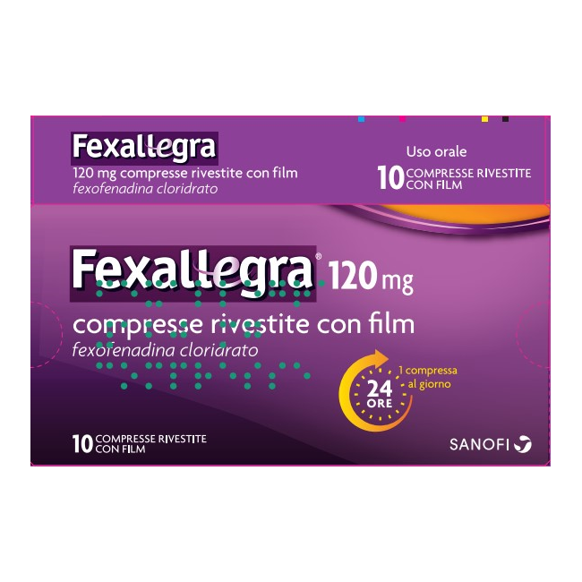 Fexallegra 120 Mg farmaco Antistaminico Per Allergie 10 compresse rivestite Fexallegra 120 Mg farmaco Antistaminico Per Allergie 10 compresse rivestite