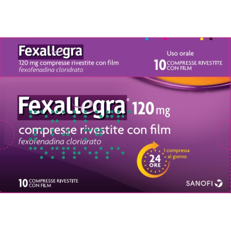 Fexallegra 120 Mg farmaco Antistaminico Per Allergie 10 compresse rivestite Fexallegra 120 Mg farmaco Antistaminico Per Allergie 10 compresse rivestite