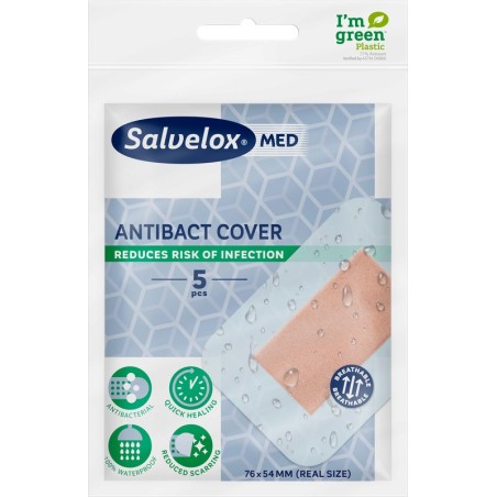 Cerotto Salvelox Med Antibact Cover 76x54mm 5 Pezzi Cerotto Salvelox Med Antibact Cover 76x54mm 5 Pezzi