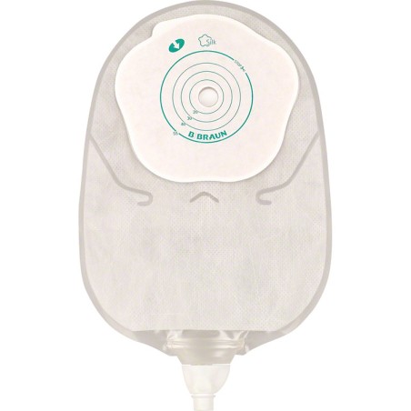 Sacca Urostomia Mono Pezzo Con Protettore Cutaneo E Adesivo Microporoso Con Rubineto E Valvola Antireflusso Silk Misura 12-55mm