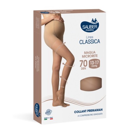 Sauber Collant 70 Denari Premaman Maglia Microrete Neutro Beige 2 Linea Classica Sauber Collant 70 Denari Premaman Maglia Microrete Neutro Beige 2 Linea Classica