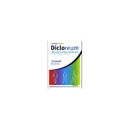 DICLOREUM 10 cerotti medicati 180 mg Diclofenac idrossietilpirrolidina