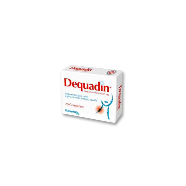 Eurospital Dequadin 0,25mg Trattamento Stomatiti Tonsilliti 20 Compresse Eurospital Dequadin 0,25mg Trattamento Stomatiti Tonsilliti 20 Compresse