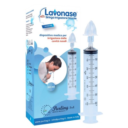 Lavonase Irrigazione Nasale Non Sterile Siringa 60 Ml + Luer-lock Con Cappuccio + Ugello Nasale Con Raccordo Luer-lock + Perfora Lavonase Irrigazione Nasale Non Sterile Siringa 60 Ml + Luer-lock Con Cappuccio + Ugello Nasale Con Raccordo Luer-lock + Perfora