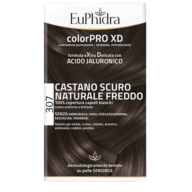 Euphidra Colorpro Xd 307 Castano Scu Naturale F Colore + Attivante + Balsamo + Cuffia + Guanti