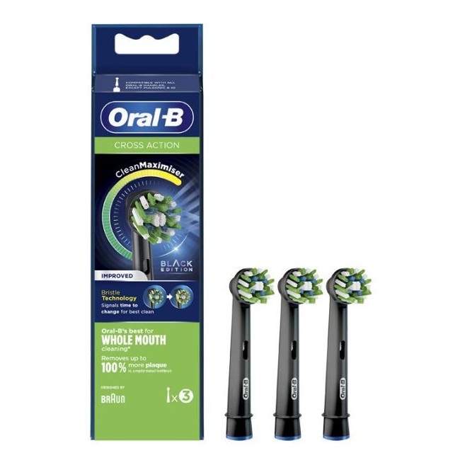 Oralb Power Refill Eb50 Crossaction Black 3 Pezzi Oralb Power Refill Eb50 Crossaction Black 3 Pezzi