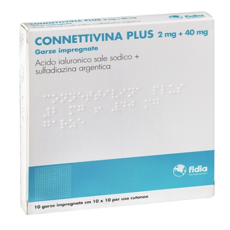 Fidia Connettivina Plus 2mg + 40mg 10 Garze Dimensioni 10x10 Fidia Connettivina Plus 2mg + 40mg 10 Garze Dimensioni 10x10