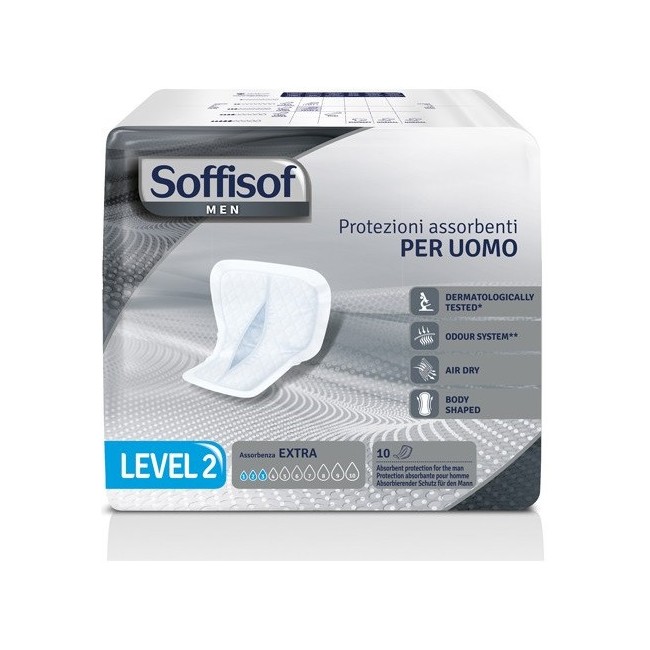 Pannolone Per Incontinenza Sagomato Soffisof Men Level 2 10 Pezzi Pannolone Per Incontinenza Sagomato Soffisof Men Level 2 10 Pezzi