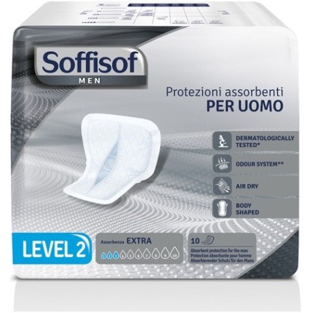 Pannolone Per Incontinenza Sagomato Soffisof Men Level 2 10 Pezzi Pannolone Per Incontinenza Sagomato Soffisof Men Level 2 10 Pezzi