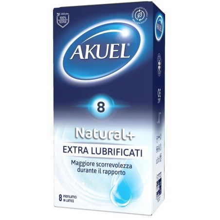 Profilattico Akuel Natural+ Extralubrificato 8 Pezzi Profilattico Akuel Natural+ Extralubrificato 8 Pezzi