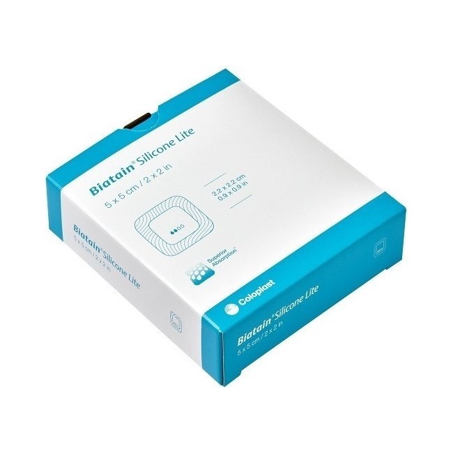 Medicazione Biatain In Schiuma Di Poliuretano Con Bordo Adesivo In Silicone Lite 5x5 Cm 5 Pezzi Medicazione Biatain In Schiuma Di Poliuretano Con Bordo Adesivo In Silicone Lite 5x5 Cm 5 Pezzi